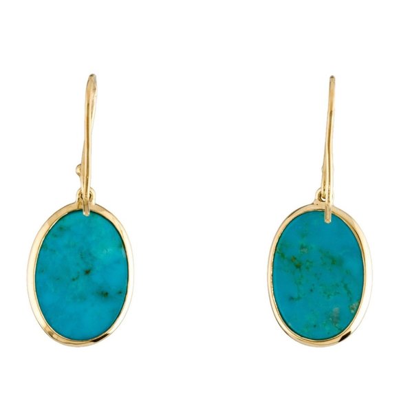 IPPOLITA 18K YELLOW GOLD TURQUOISE DROP EARRINGS - Picture 1 of 5